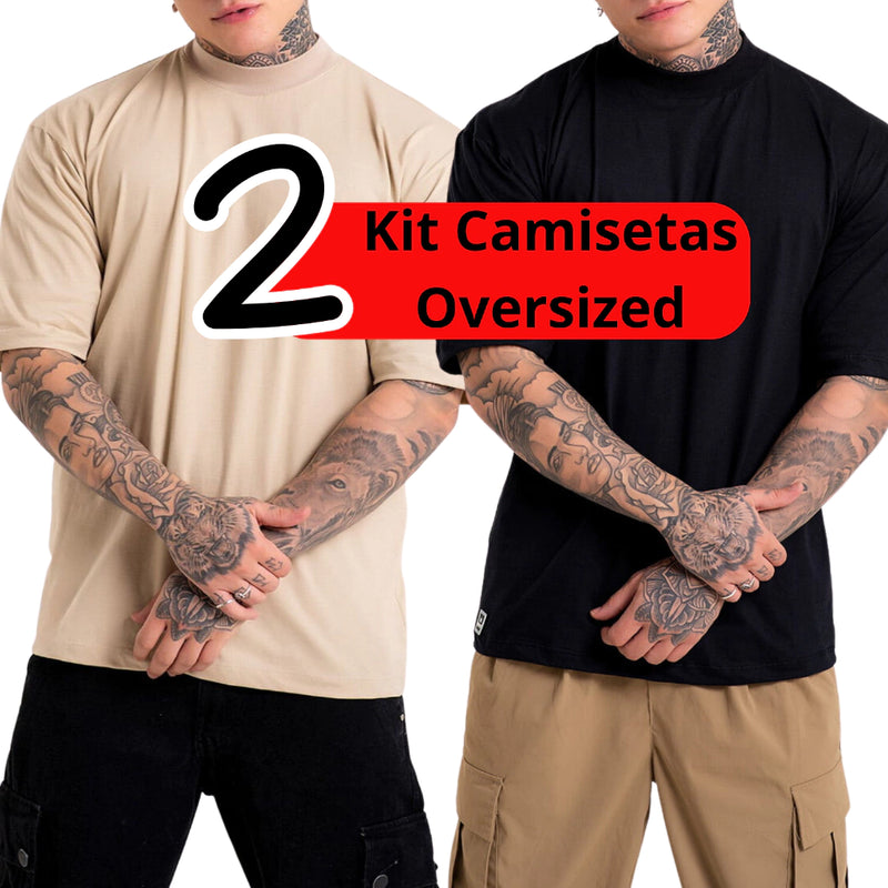 Kit Camisetas  Oversized Streetwear Masculina 100% Algodão 30.1 Padrão Americano