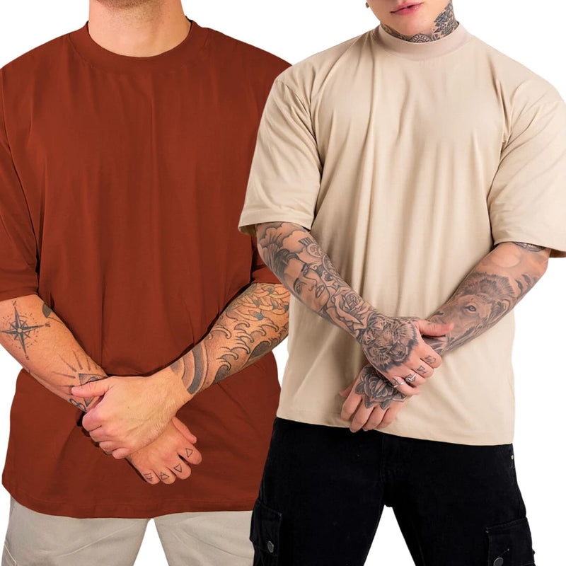 Kit Camisetas  Oversized Streetwear Masculina 100% Algodão 30.1 Padrão Americano