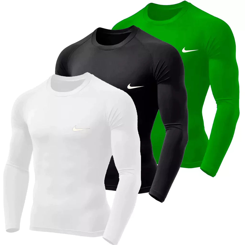 Kit 3 Camisetas Térmicas Proteção Uv 50 Segunda Pele Malha Gelada Camisas camisa uv