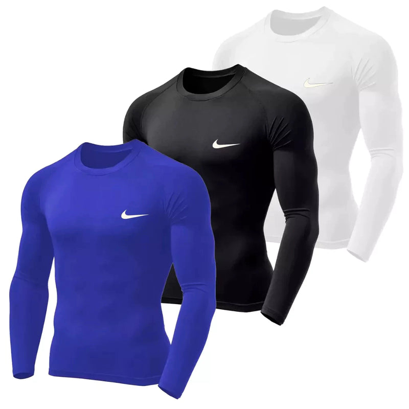 Kit 3 Camisetas Térmicas Proteção Uv 50 Segunda Pele Malha Gelada Camisas camisa uv