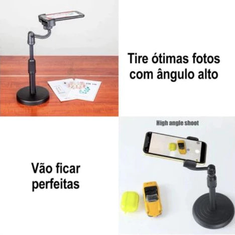 Suporte Para Celular De Mesa TikTok Para Com Altura Ajustavel Angulo 360º Universal