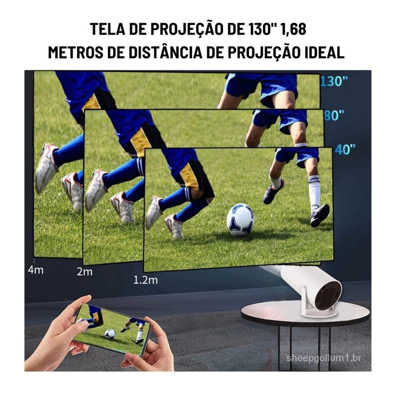 Projetor Wi-fi lançamento Portátil com Android HDMI Smart Cinema Hy300 4k HD