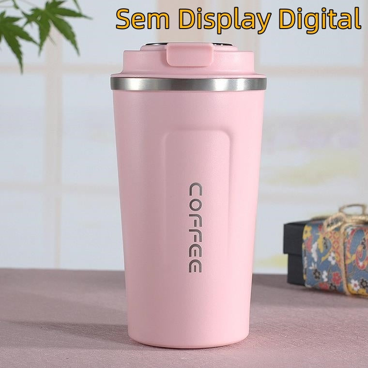 Caneca Copo De Café Coffee Com Termômetro DIGITAL Isolado Termico de Aço Inoxidável 500ml