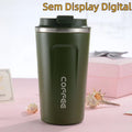 Caneca Copo De Café Coffee Com Termômetro DIGITAL Isolado Termico de Aço Inoxidável 500ml