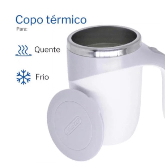 Caneca Térmica Mixer Misturadora De Bebidas Com Alça A Pilhas