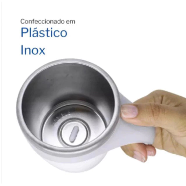 Caneca Térmica Mixer Misturadora De Bebidas Com Alça A Pilhas