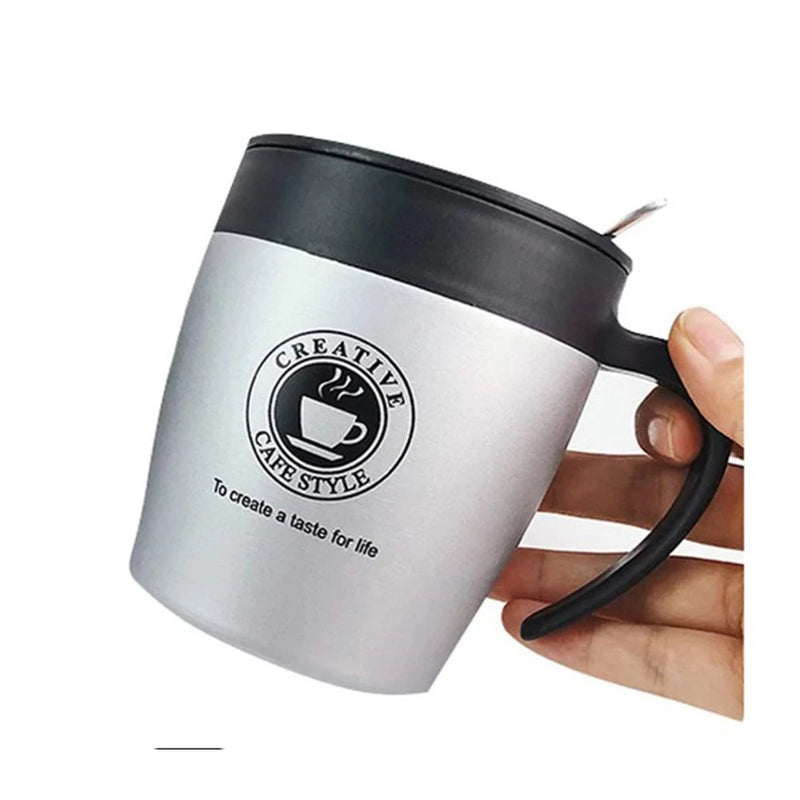 Copo Caneca Térmica de Café 350 ML de Aço Inoxidável c/ Tampa de Isolamento