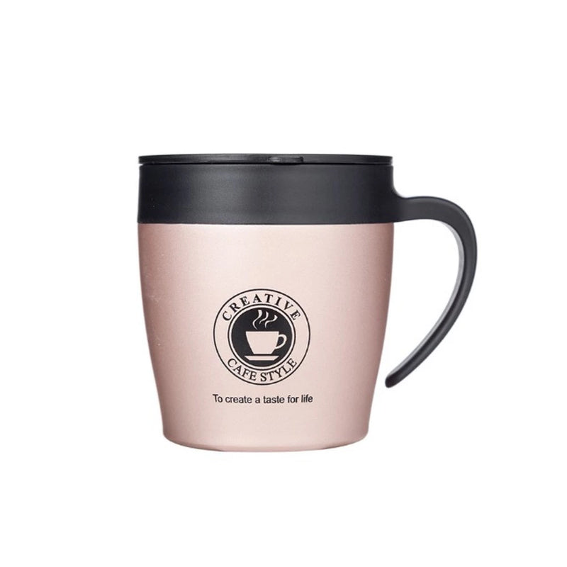 Copo Caneca Térmica de Café 350 ML de Aço Inoxidável c/ Tampa de Isolamento