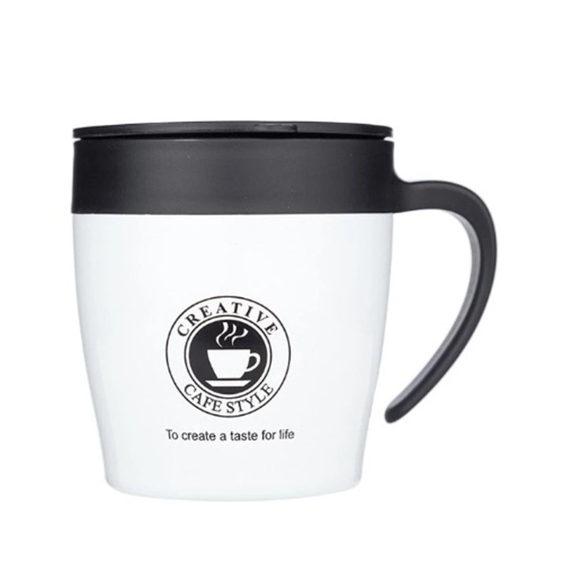 Copo Caneca Térmica de Café 350 ML de Aço Inoxidável c/ Tampa de Isolamento