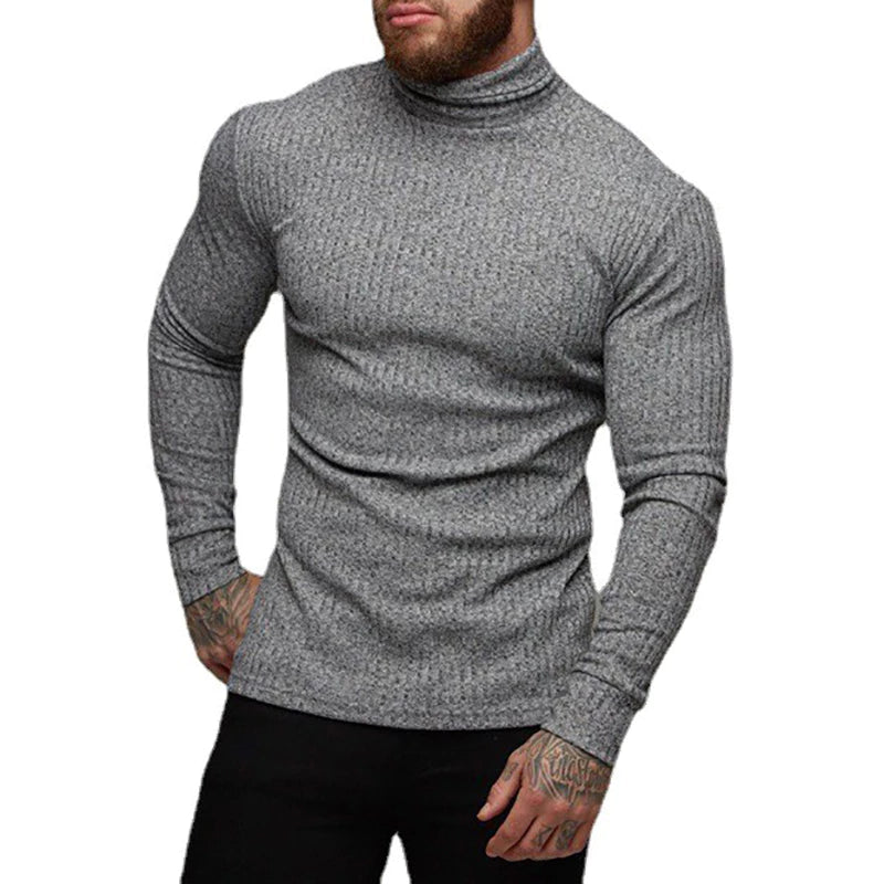 Blusa cacharréu Masculina Canelada Gola Alta MALHA CANELADA