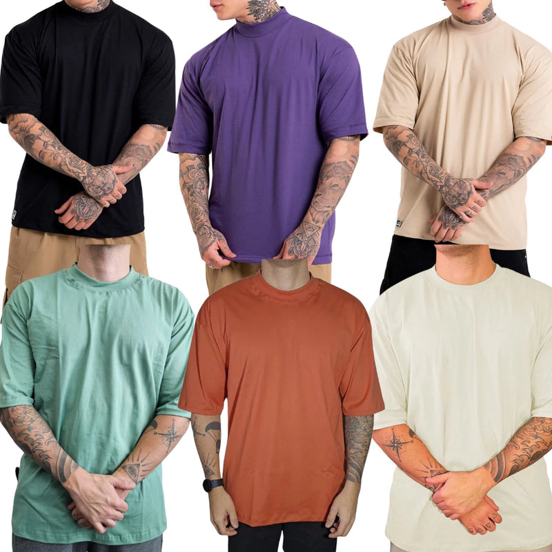 Kit Camisetas  Oversized Streetwear Masculina 100% Algodão 30.1 Padrão Americano